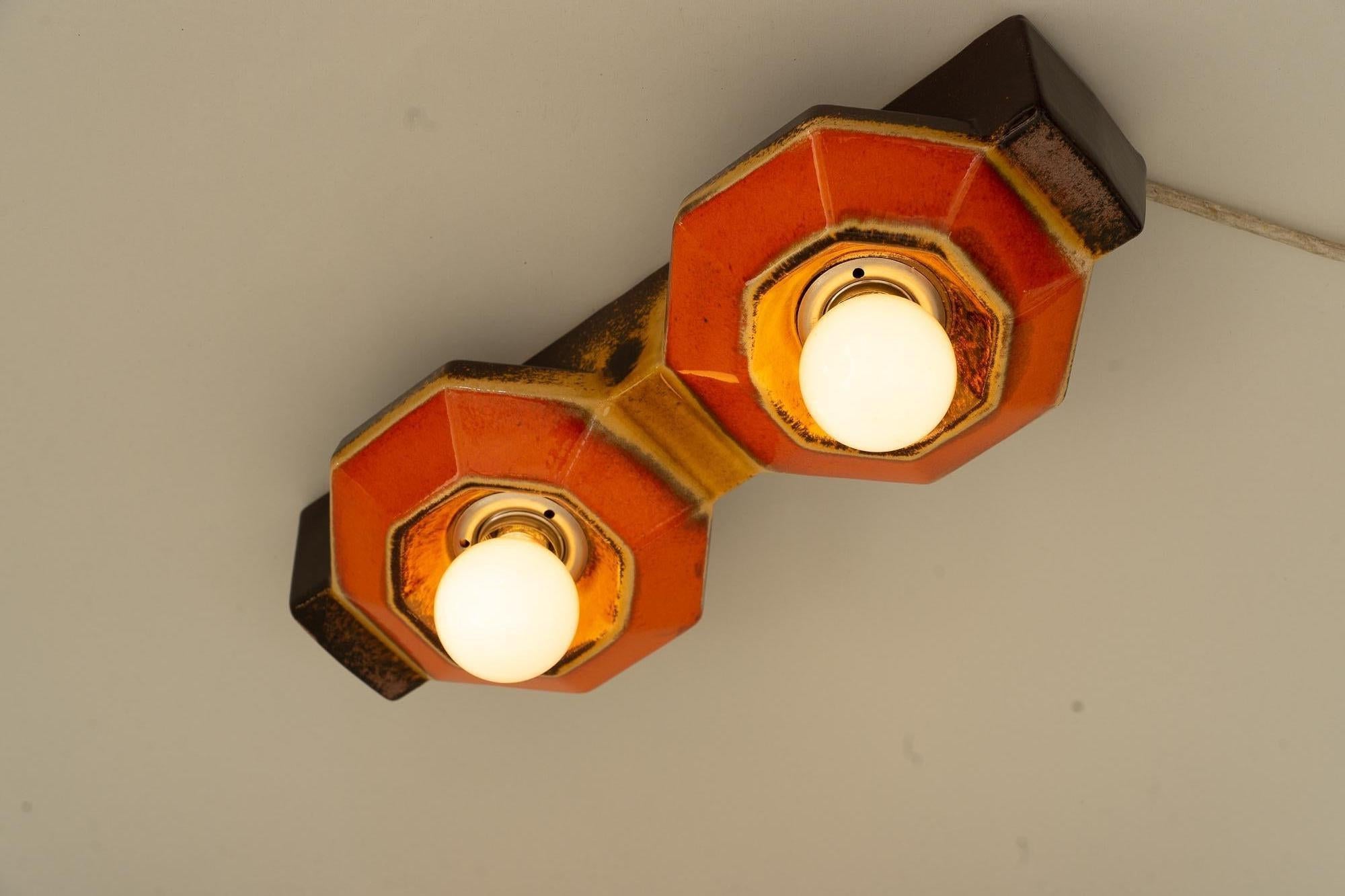 Ceramic Ceiling or Wall Lamp, Germany, Around 1970s For Sale 4