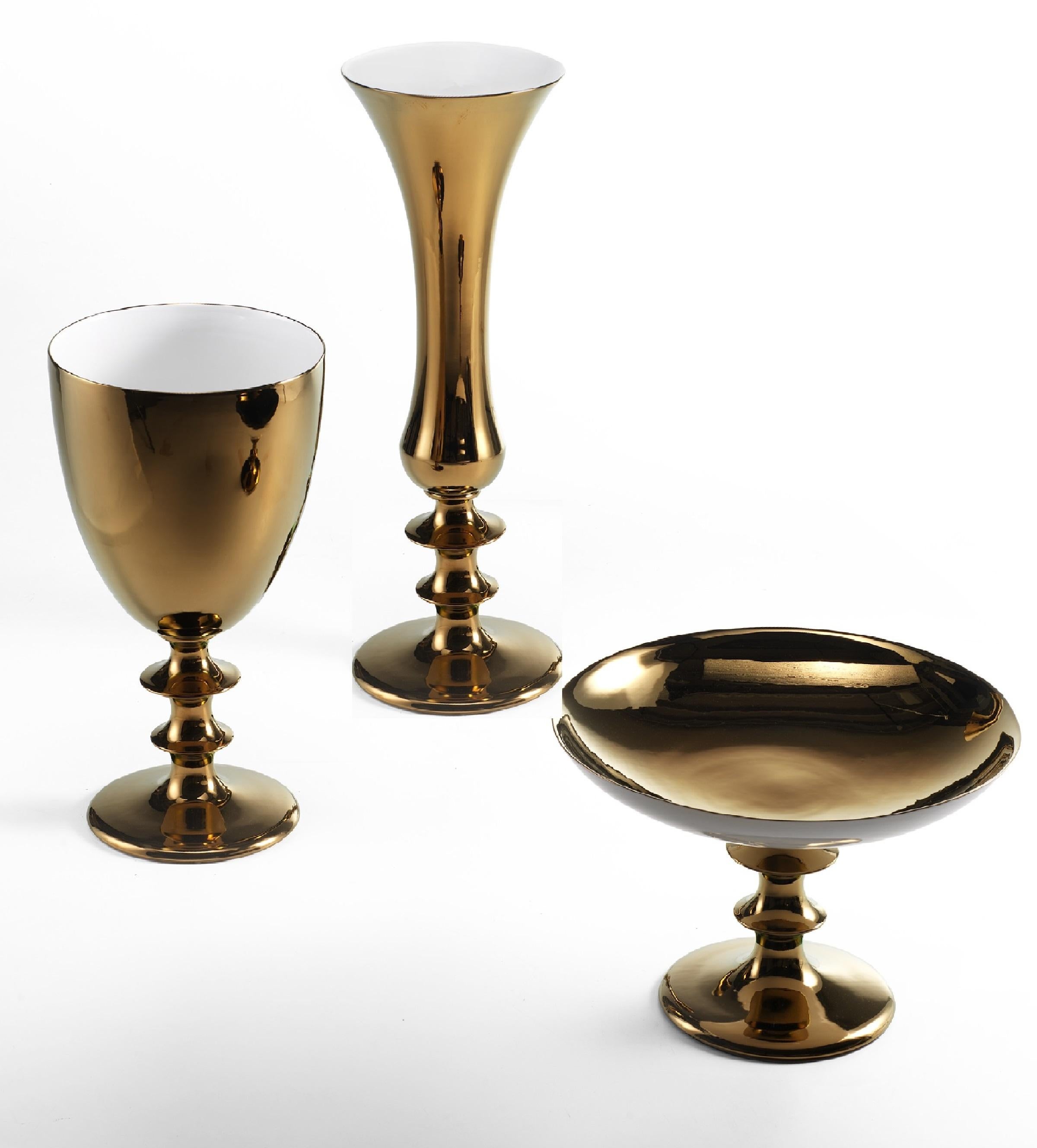 Moderne Centre de table en céramiqueIRIS II en bronze fabriqué à la main par Gabriella B. en Italie en vente