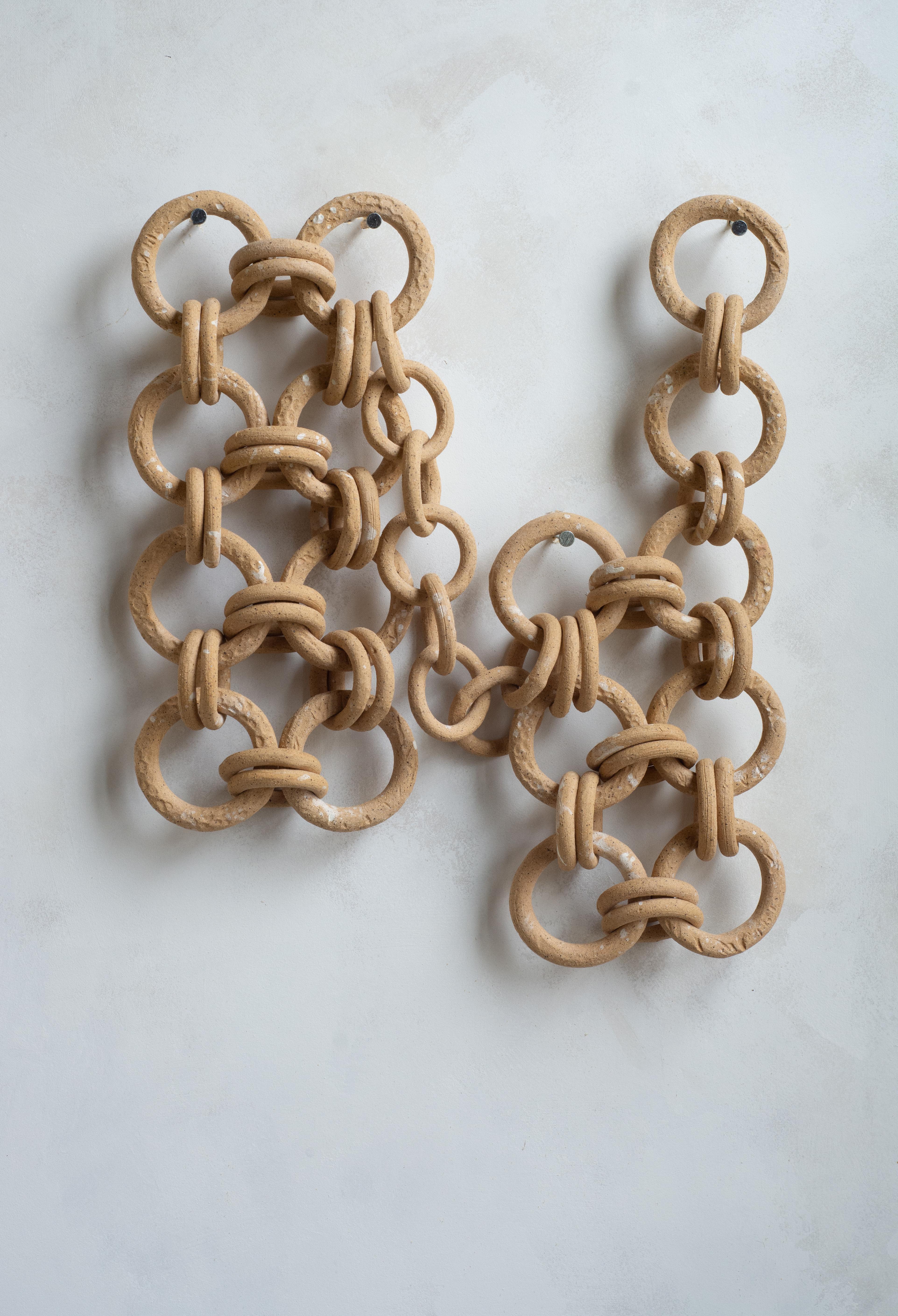 Ceramic Chain mail wall sculpture In New Condition For Sale In Attleboro, MA