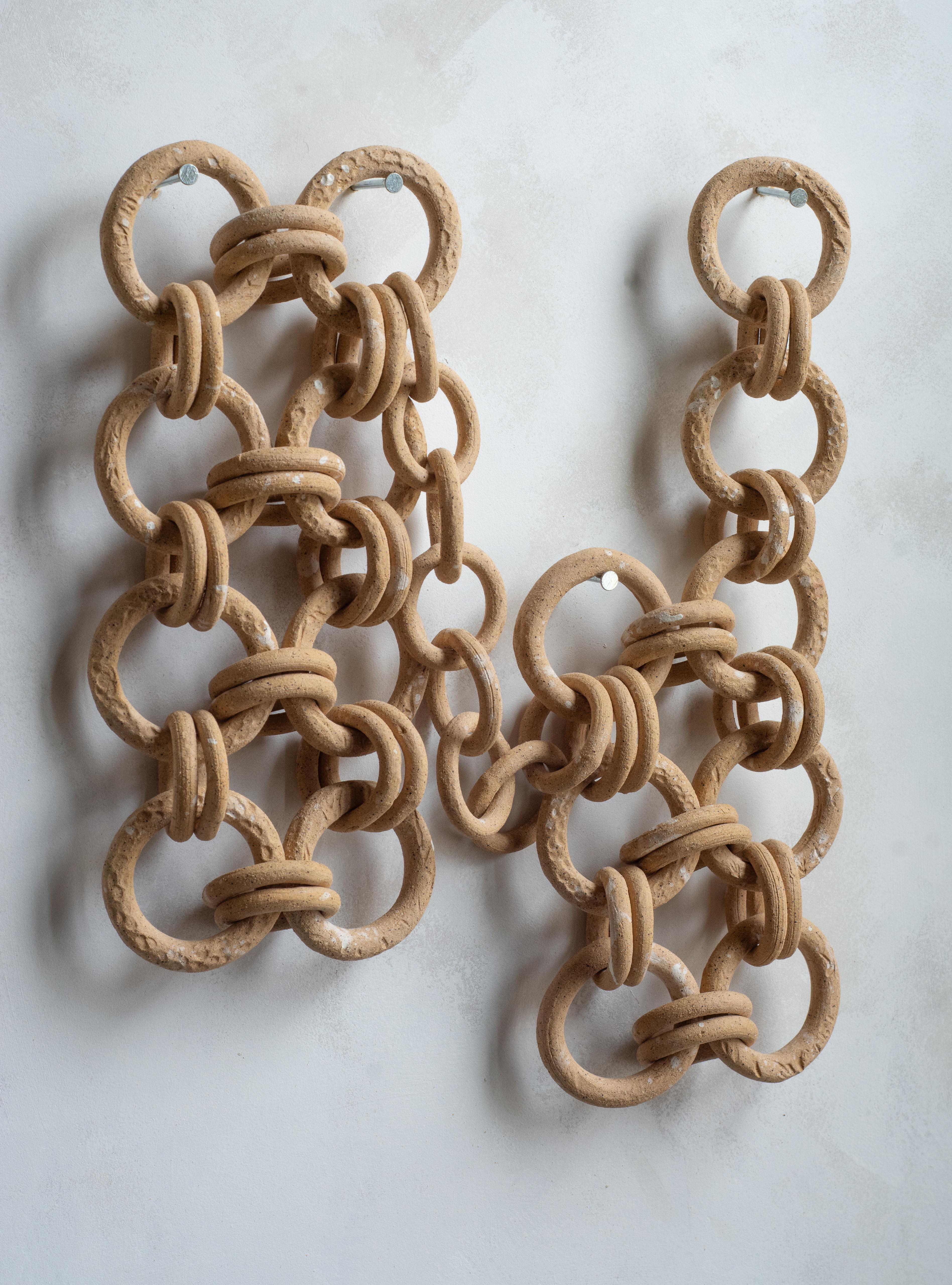 Contemporary Ceramic Chain mail wall sculpture For Sale