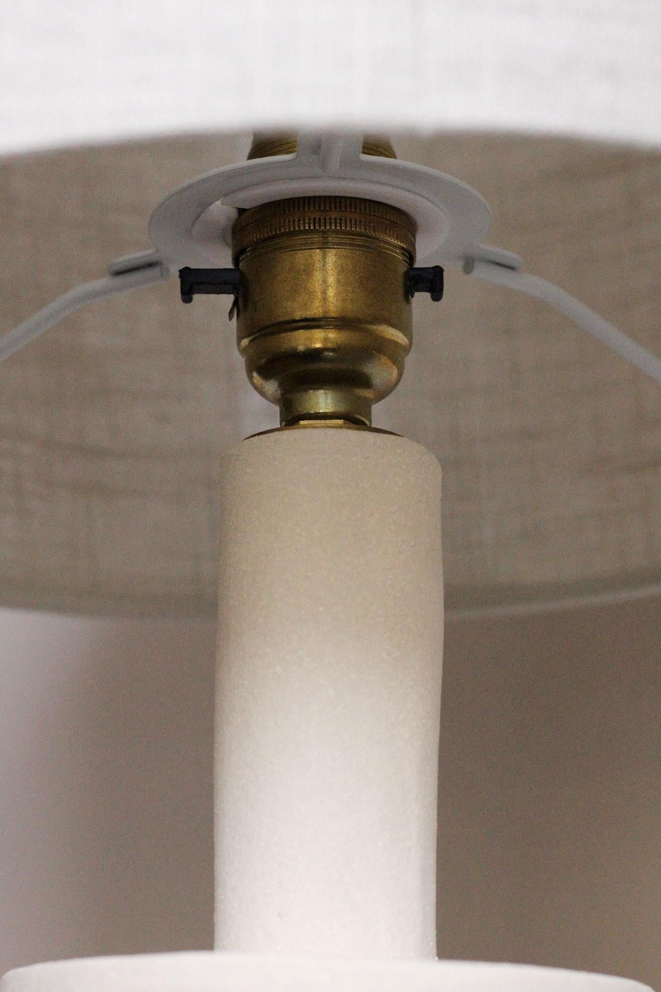 Ceramic Chains Table Lamp With Linen Shade, Handmade, “OOOOO VII” by Miyelle For Sale 1