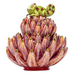 Ceramic Chameleon Jewelry Box  , hand made in South Africa