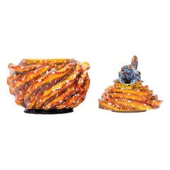 Caméléon en céramique  Boîte à bijoux  Fabriqué à la main en Afrique du Sud