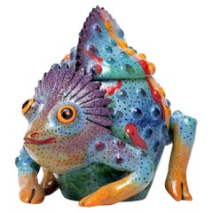 Ceramic Chameleon Jewelry Box , hand made in South Africa