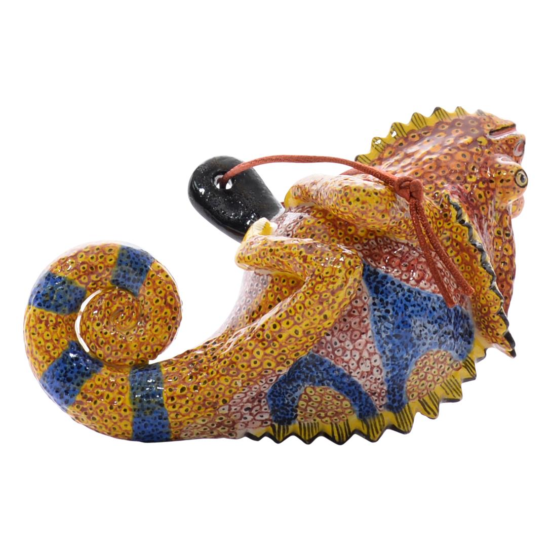 South African Ceramic  Chameleon Ornament  , hand made in South Africa For Sale