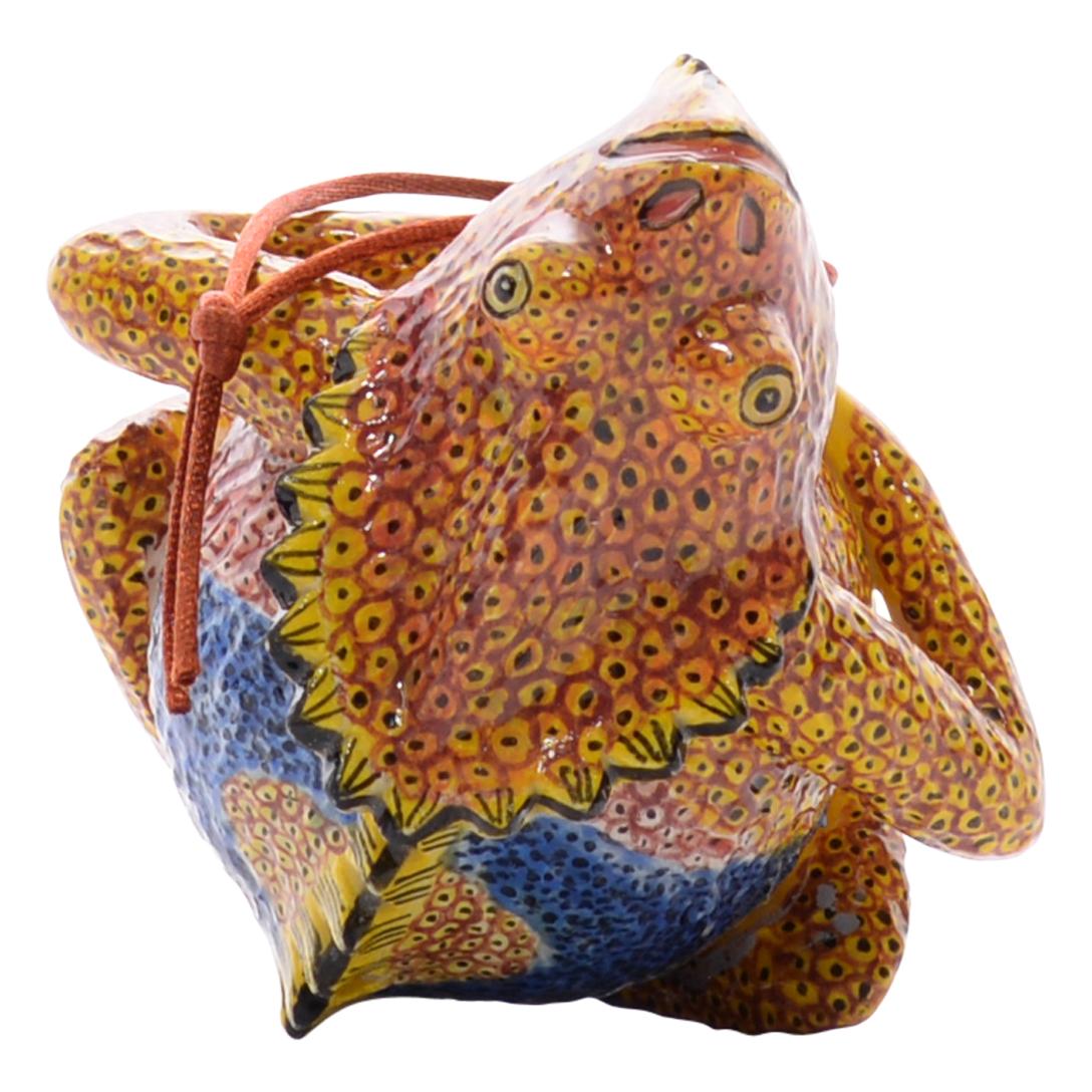 Fired Ceramic  Chameleon Ornament  , hand made in South Africa For Sale