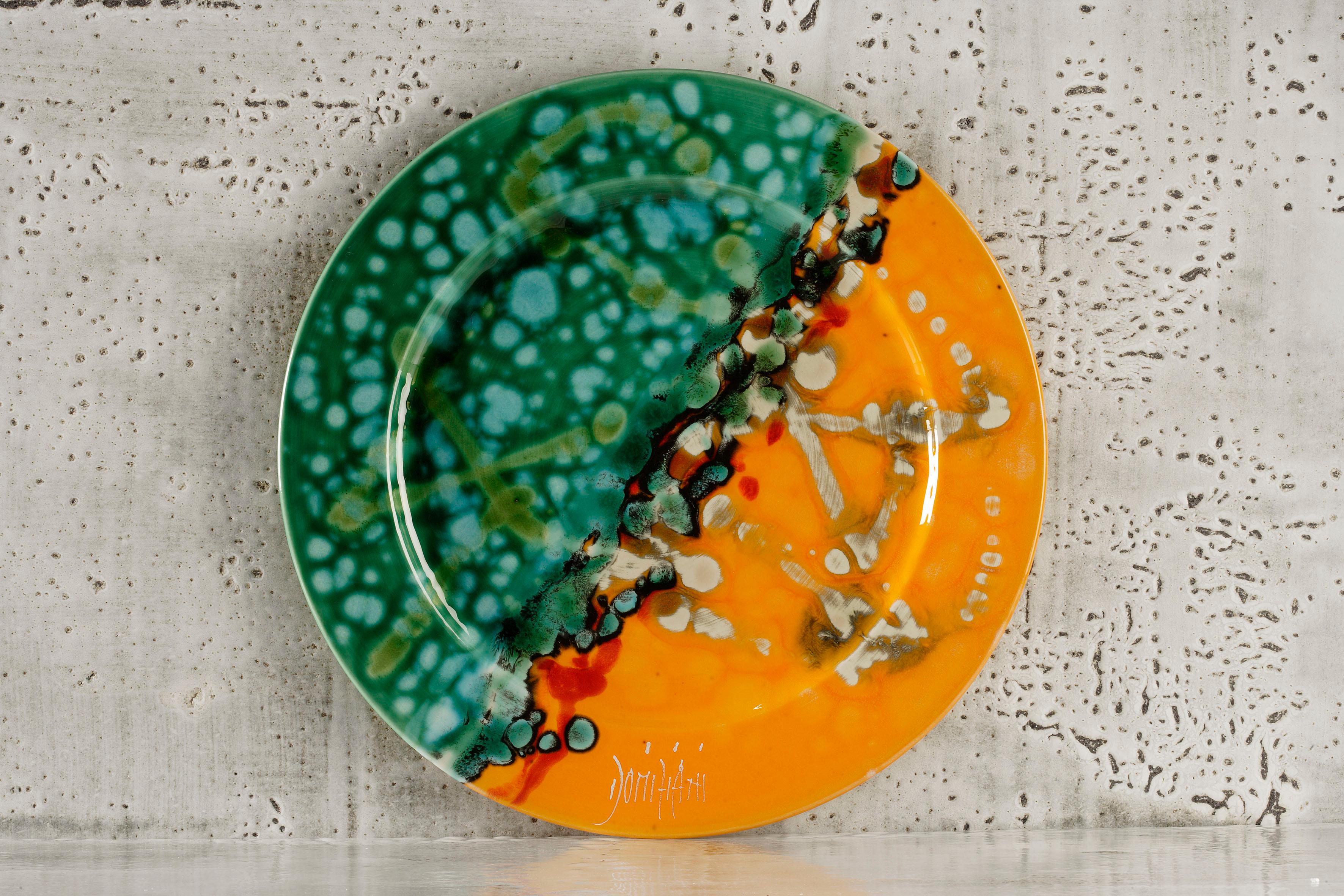Keramik-Plattenteller, handgefertigt in Italien 2021, Wählen Sie Ihr Muster (21. Jahrhundert und zeitgenössisch) im Angebot