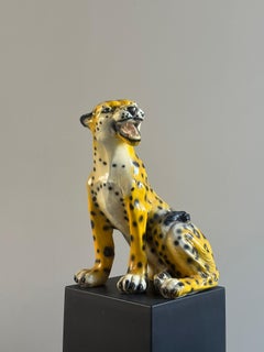Ceramic cheetah, 1970s, Italian manufacture