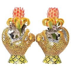 Ceramic Cheetah  Candle Holders  , hand made in South Africa
