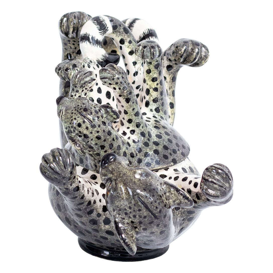 Modern Ceramic  Cheetah Jewelry  Box  , hand made in South Africa For Sale