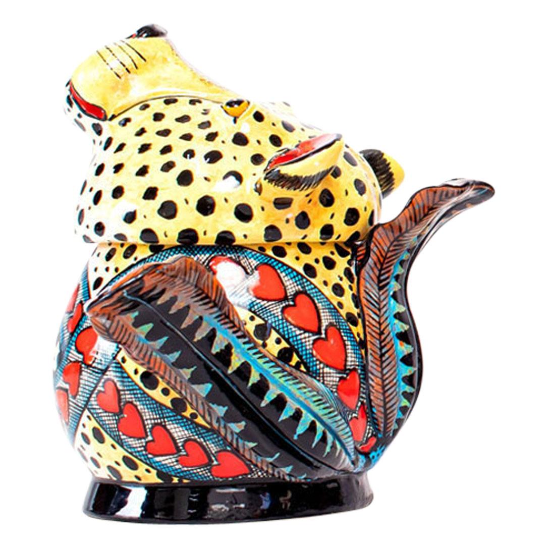 Modern Ceramic Cheetah Jewelry Box  , hand made in South Africa