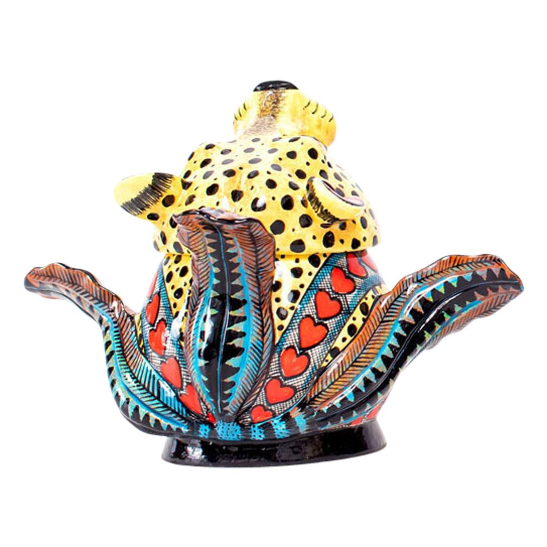 South African Ceramic Cheetah Jewelry Box  , hand made in South Africa