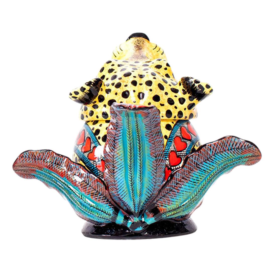 South African Ceramic Cheetah Jewelry Box  , hand made in South Africa For Sale