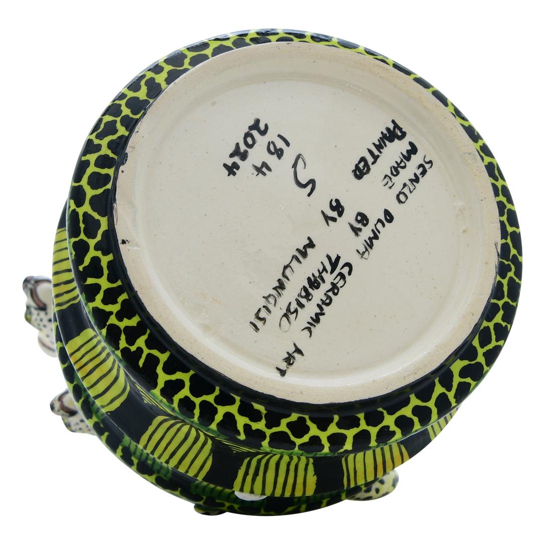 Fired Ceramic  Cheetah  Jewelry Box  , hand made in South Africa