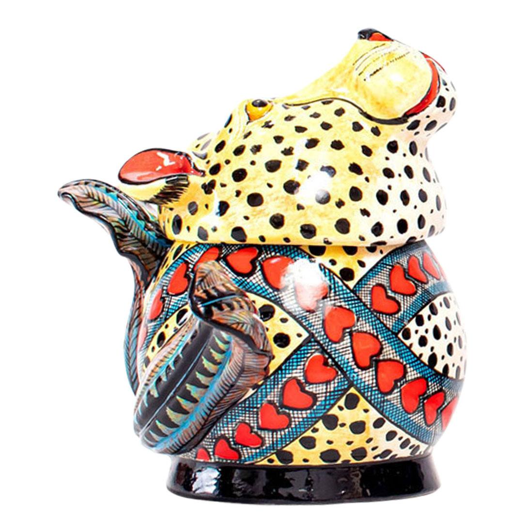 Hand-Painted Ceramic Cheetah Jewelry Box  , hand made in South Africa