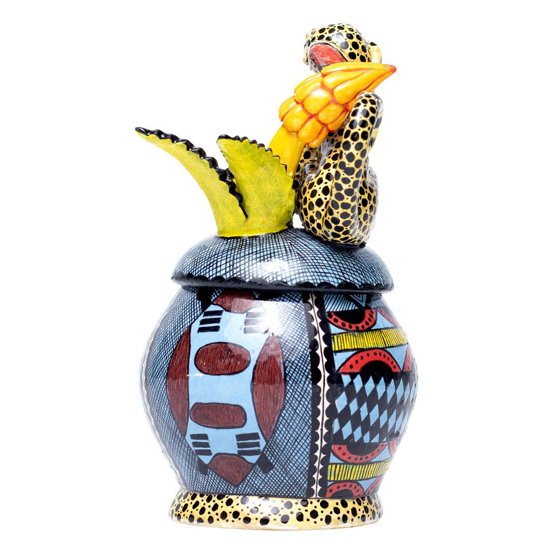 Contemporary Ceramic Cheetah Jewelry Box  , hand made in South Africa