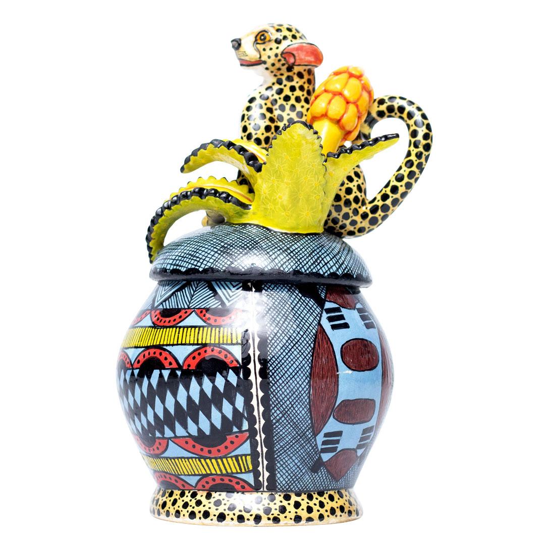 Ceramic Cheetah Jewelry Box  , hand made in South Africa 1
