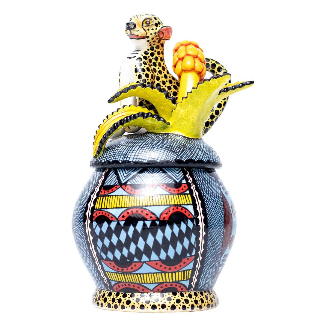 Ceramic Cheetah Jewelry Box  , hand made in South Africa 2