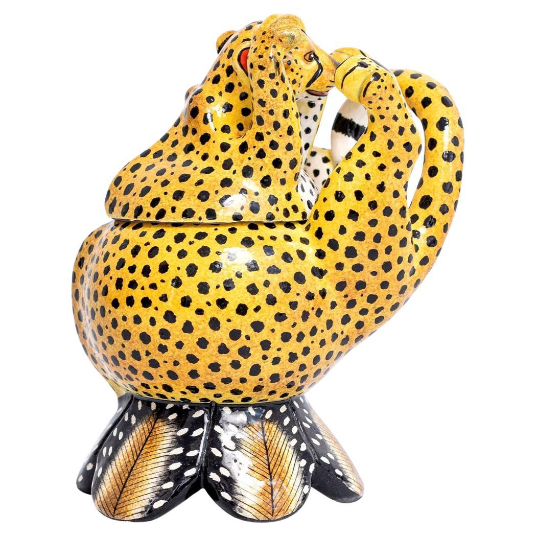 Ceramic  Cheetah Jewelry  Box  , hand made in South Africa