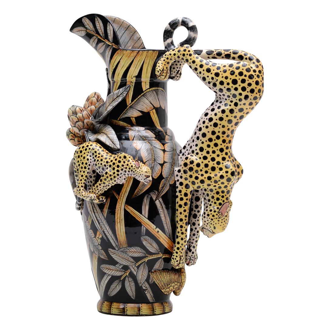South African Ceramic Cheetah Jug , hand made in South Africa