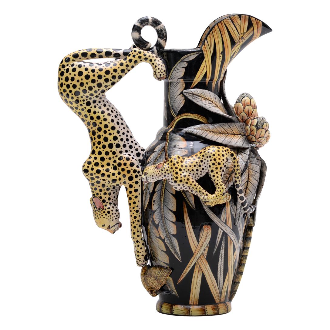 Fired Ceramic Cheetah Jug , hand made in South Africa