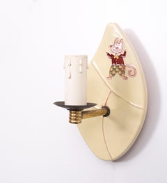 Mid-Century Modern Ceramic Wall Lamps, Stilnovo Style, Italy, 1955
