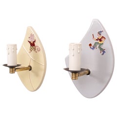 Ceramic Children Wall Lamps, 1950s
