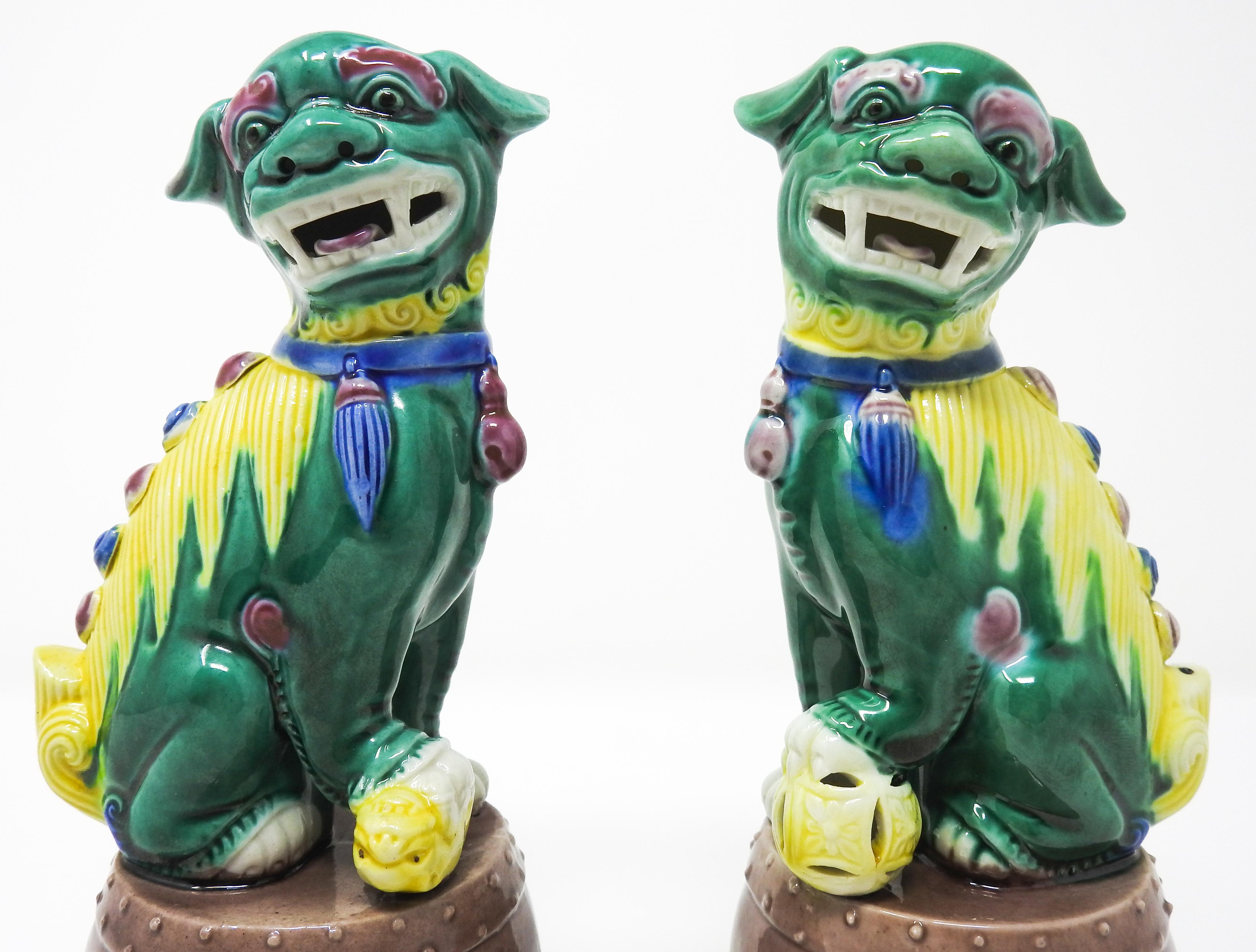 Fired Ceramic Chinese Guardian Foo Dogs For Sale