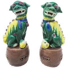 Retro Ceramic Chinese Guardian Foo Dogs