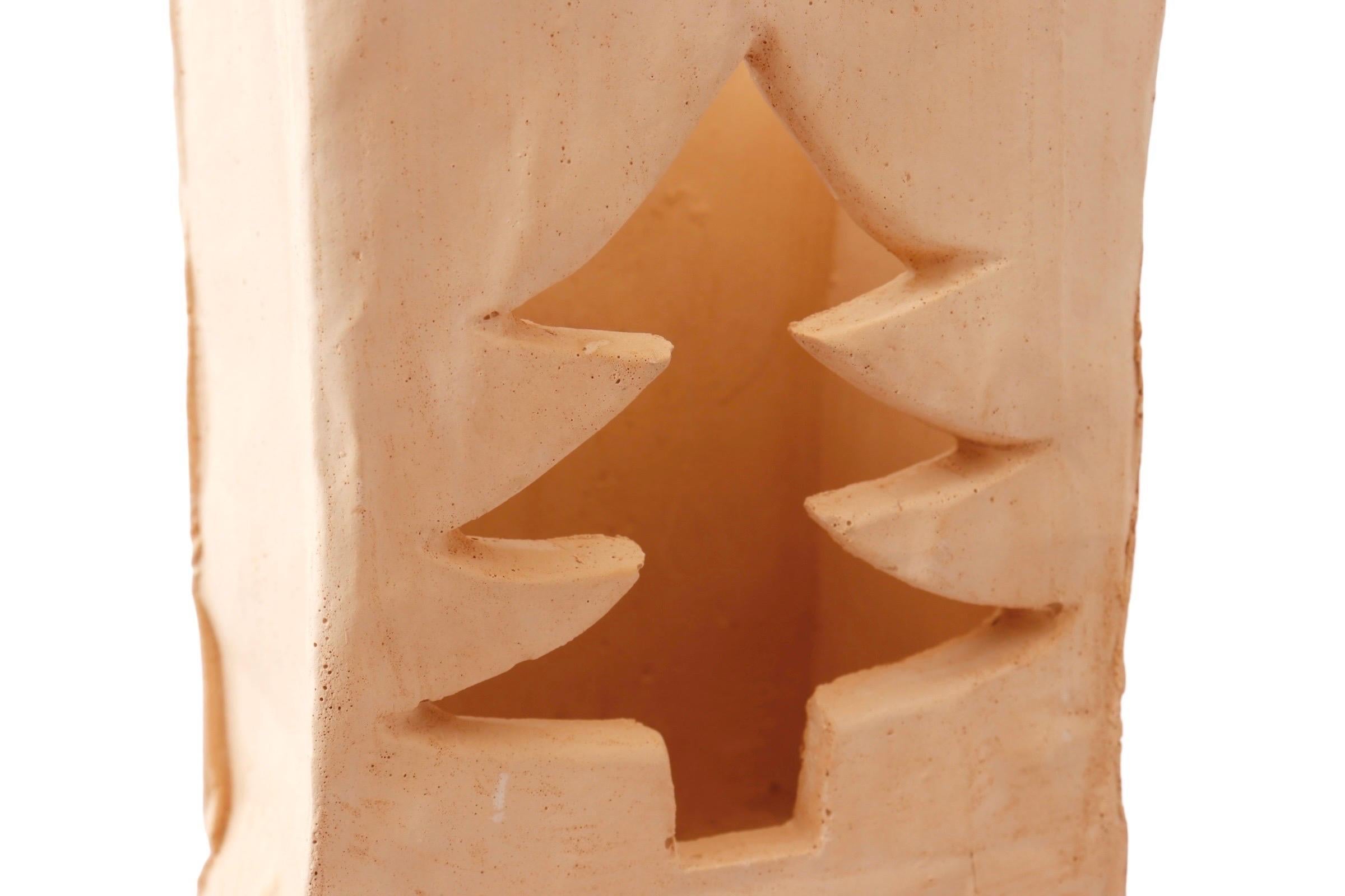 Ceramic Christmas Paper Bag Candle Holders - a Pair For Sale 1
