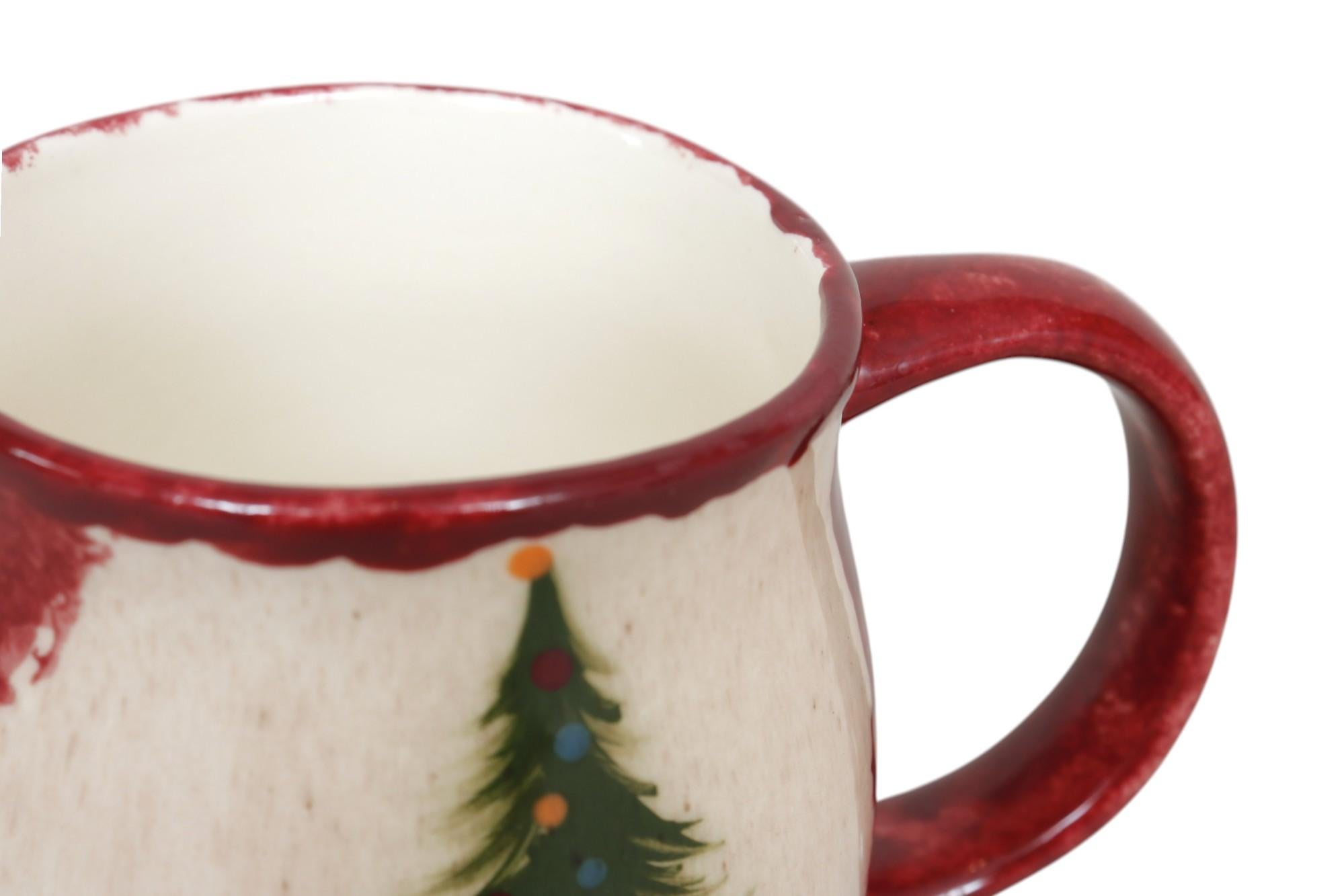 20th Century Ceramic Christmas Tree Mugs, Set of 6 For Sale