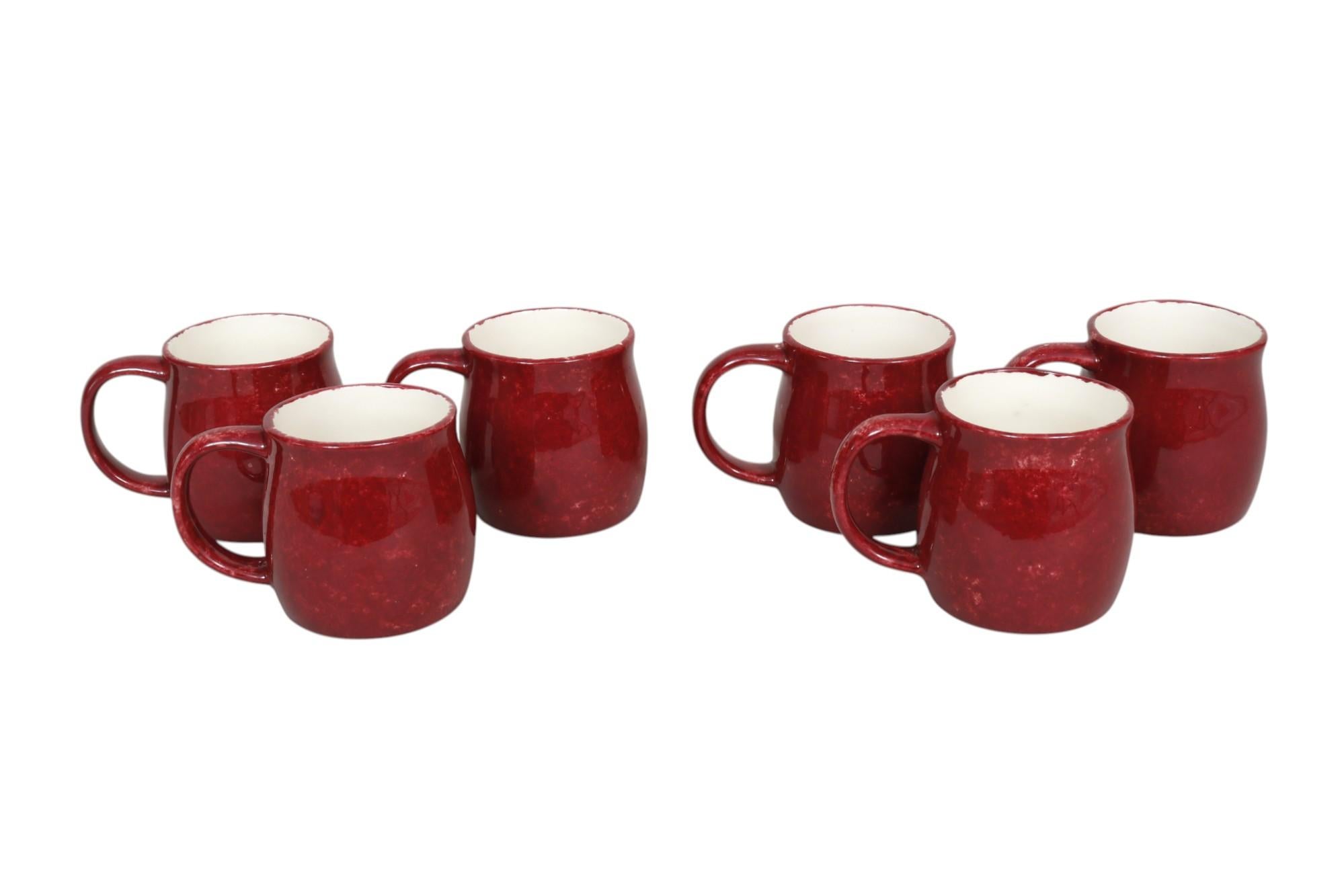 Ceramic Christmas Tree Mugs, Set of 6 For Sale 2