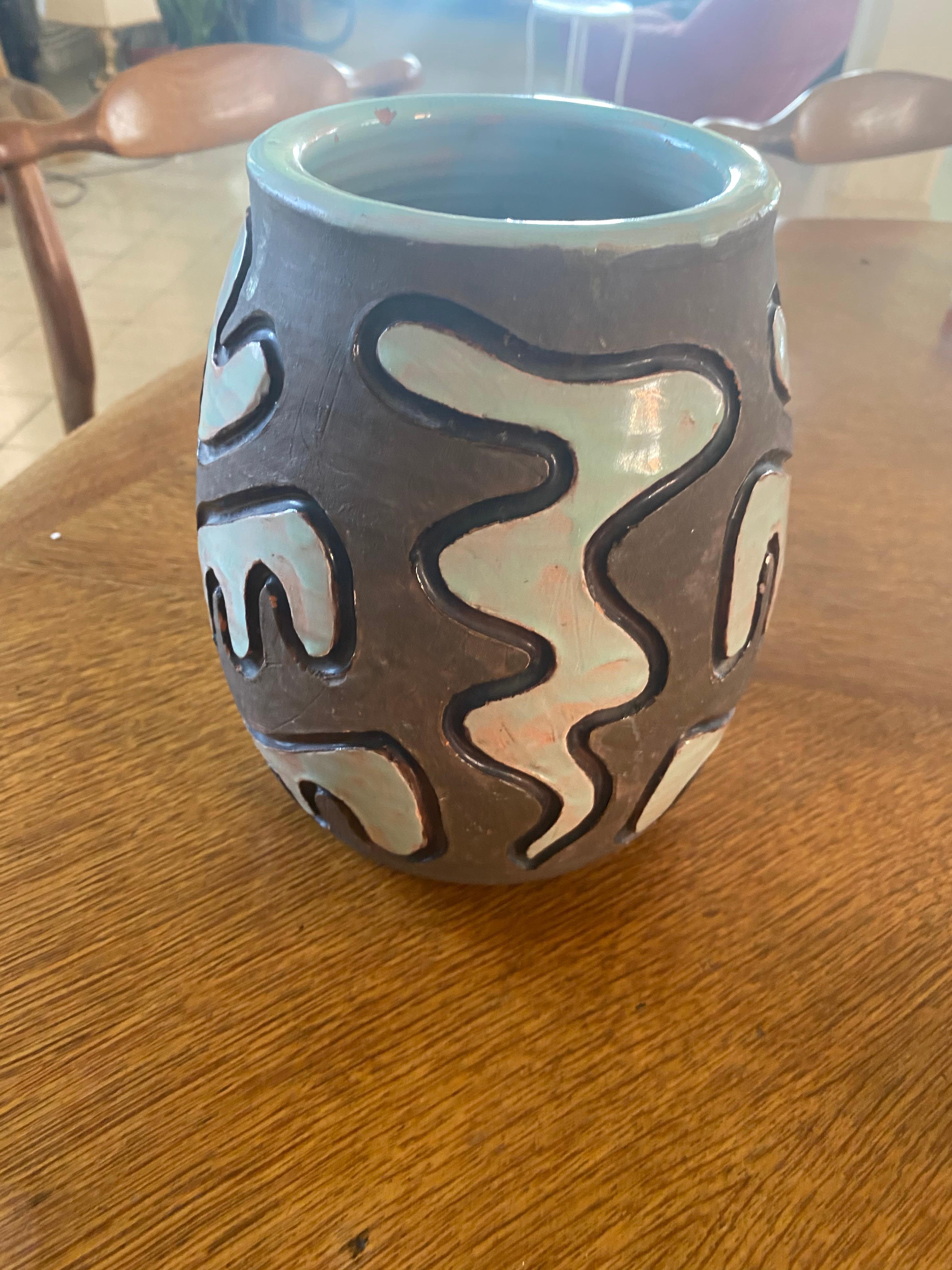 Mid-Century Modern Ceramic circa 1950, Signed and Located in Lille For Sale