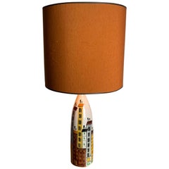 Ceramic "Cityscape" Table Lamp by Bitossi, Modernist, Italy