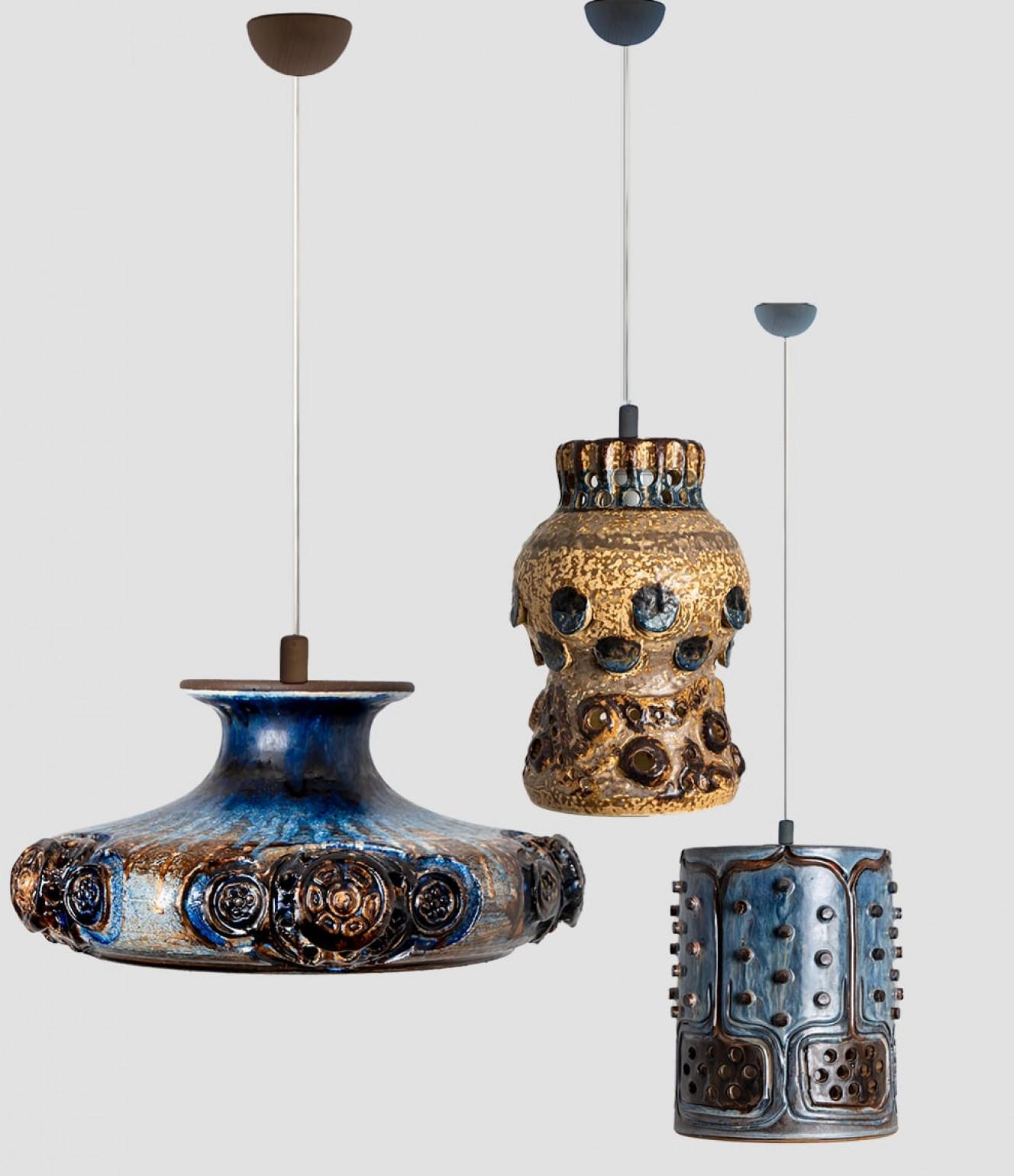 Lights en céramique Cobalt, Danemark, 1970 en vente 7
