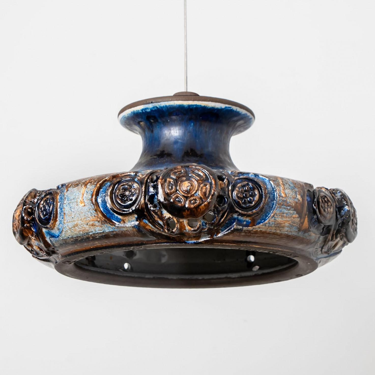 Danois Lights en céramique Cobalt, Danemark, 1970 en vente