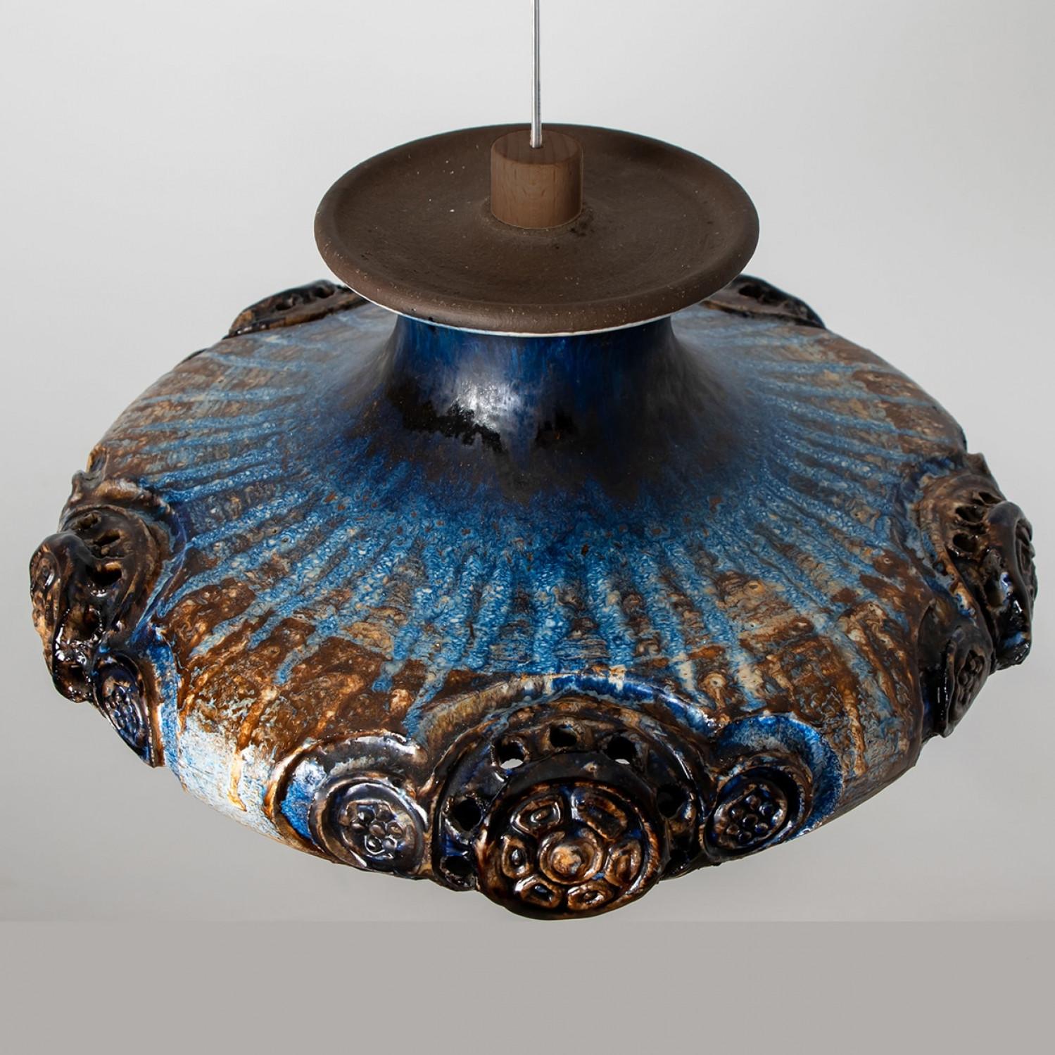 Lights en céramique Cobalt, Danemark, 1970 Bon état - En vente à Rijssen, NL
