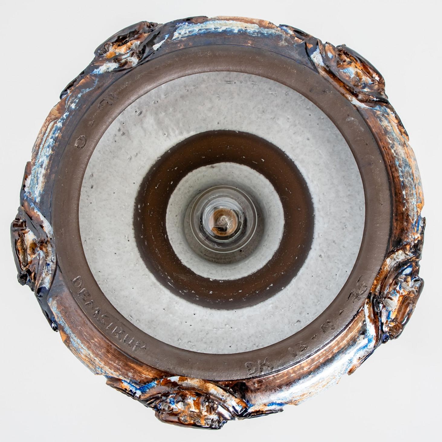 Fin du 20e siècle Lights en céramique Cobalt, Danemark, 1970 en vente