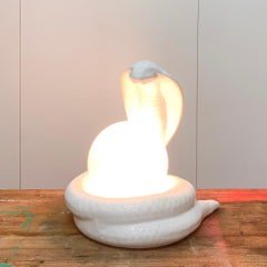 Ceramic Cobra Table Lamp, French, c1980s