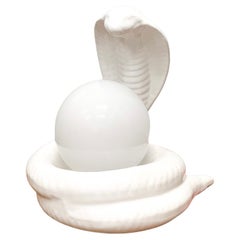 Ceramic Cobra Table Lamp, French, c1980s