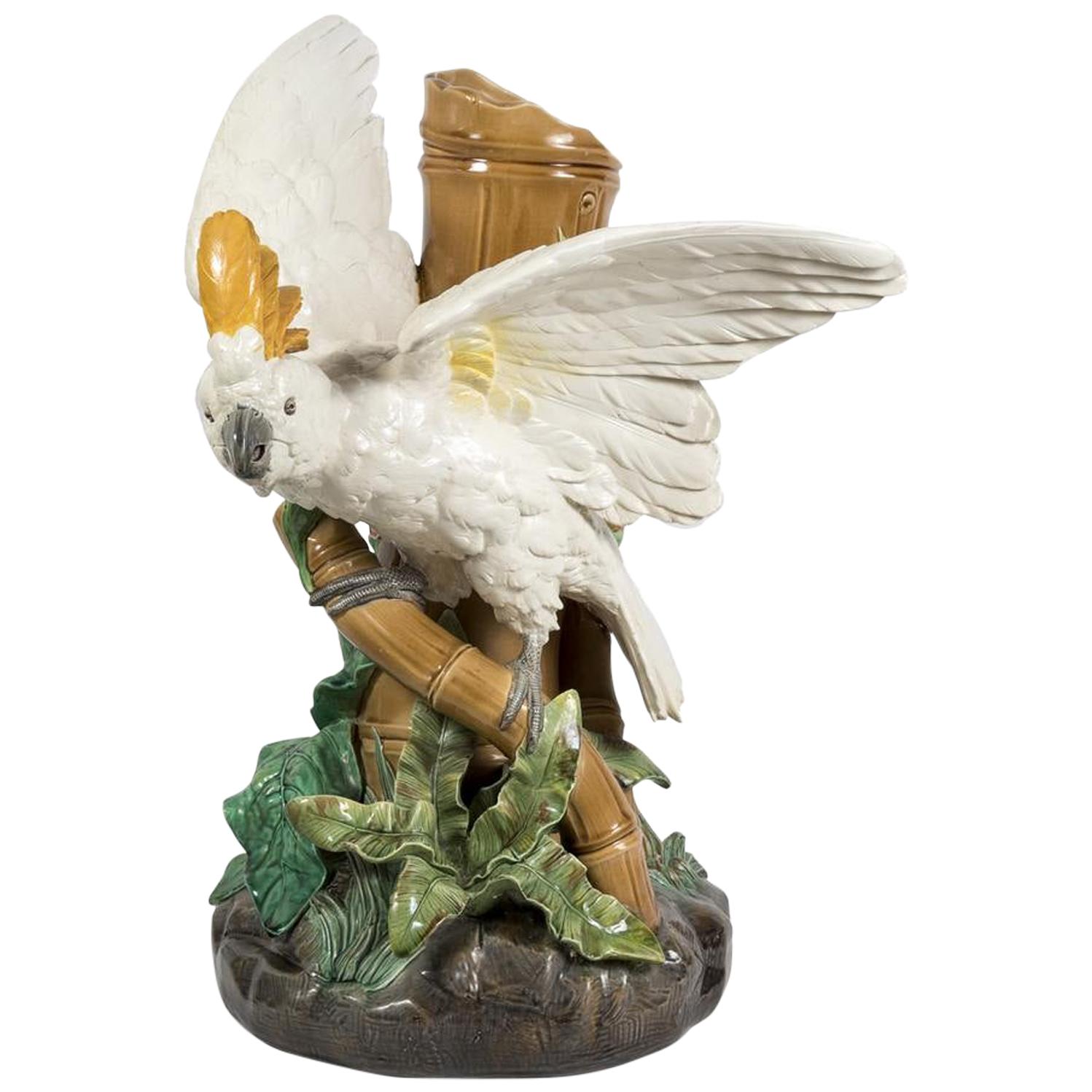 Ceramic Cockatoo, Brownfield and Sons, circa 1880 For Sale