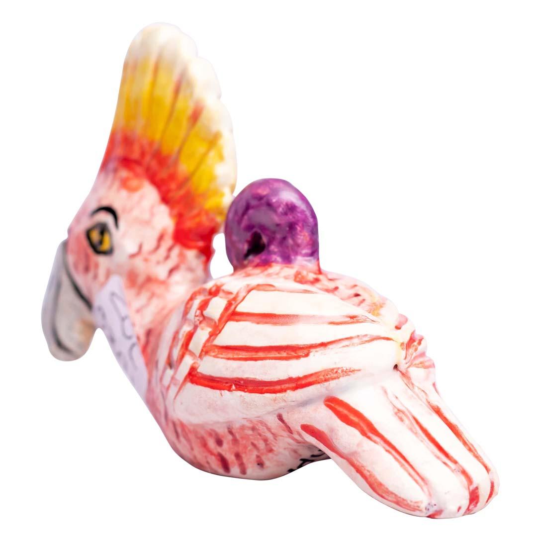 Ceramic Cockatoo  Ornament  , hand made in South Africa In Excellent Condition In North Miami, FL