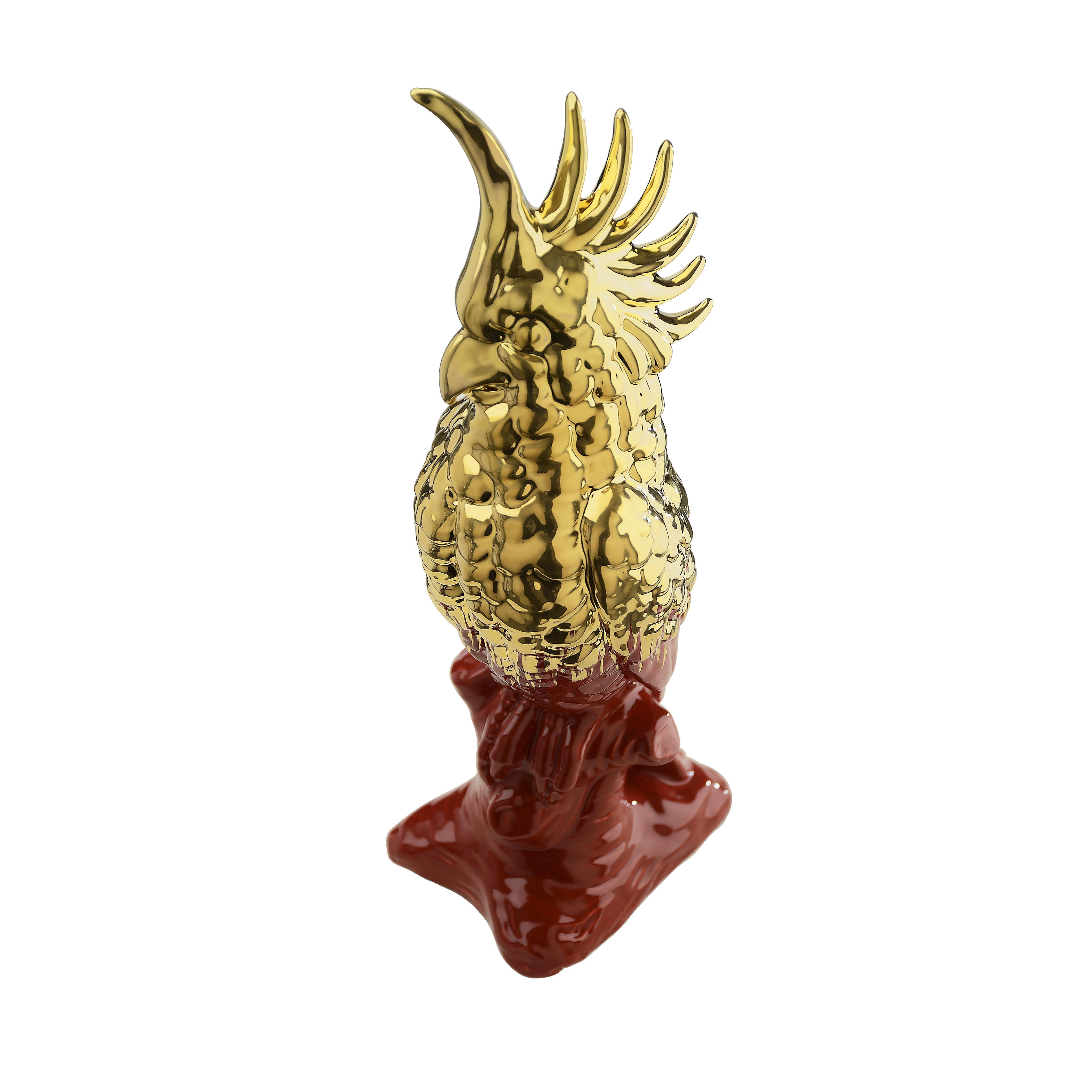 Kakadu-Papagei-Skulptur aus Keramik von Marioni (Postmoderne) im Angebot
