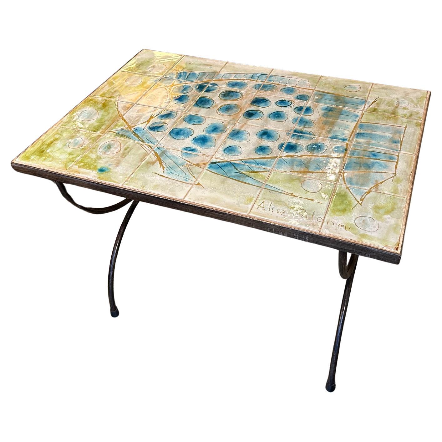 Ceramic coffee table by Alice Colonieu, France, 1960's For Sale