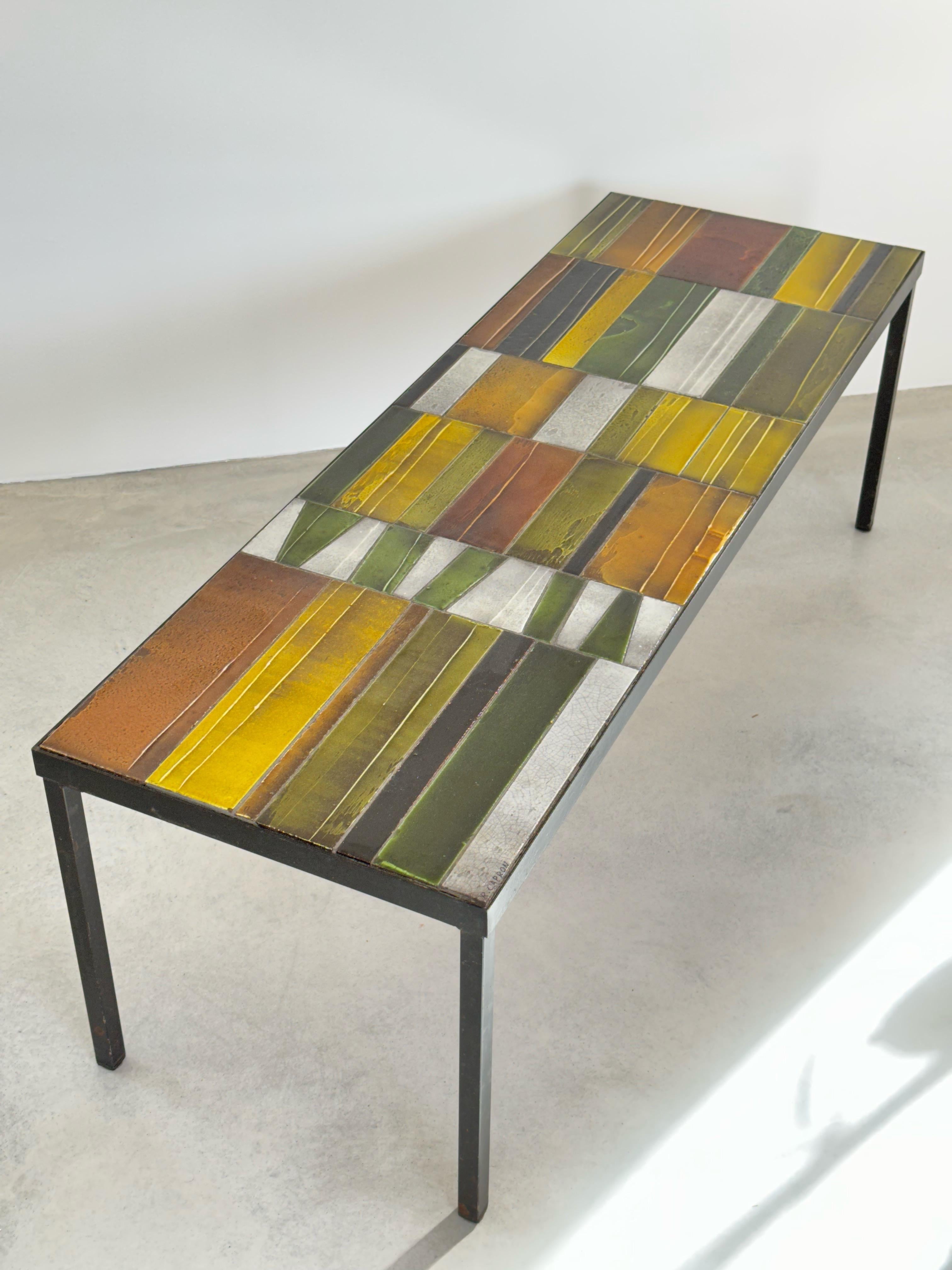 Table basse en céramique de l'artiste Roger Capron, sud de la France, Vallauris, années 1960 2