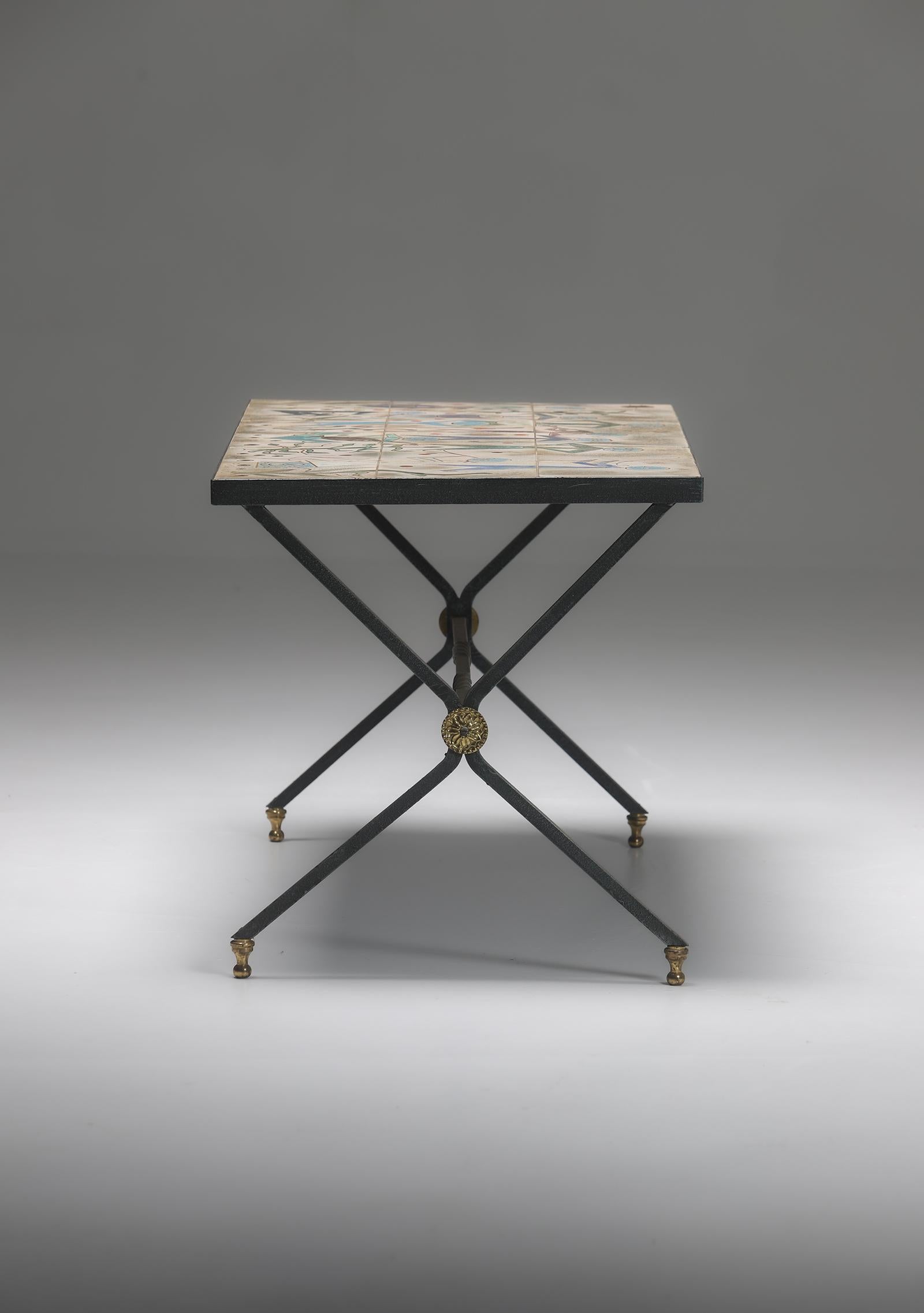 Belgian Ceramic Coffee Table by Charles Emile Pinson, 1958