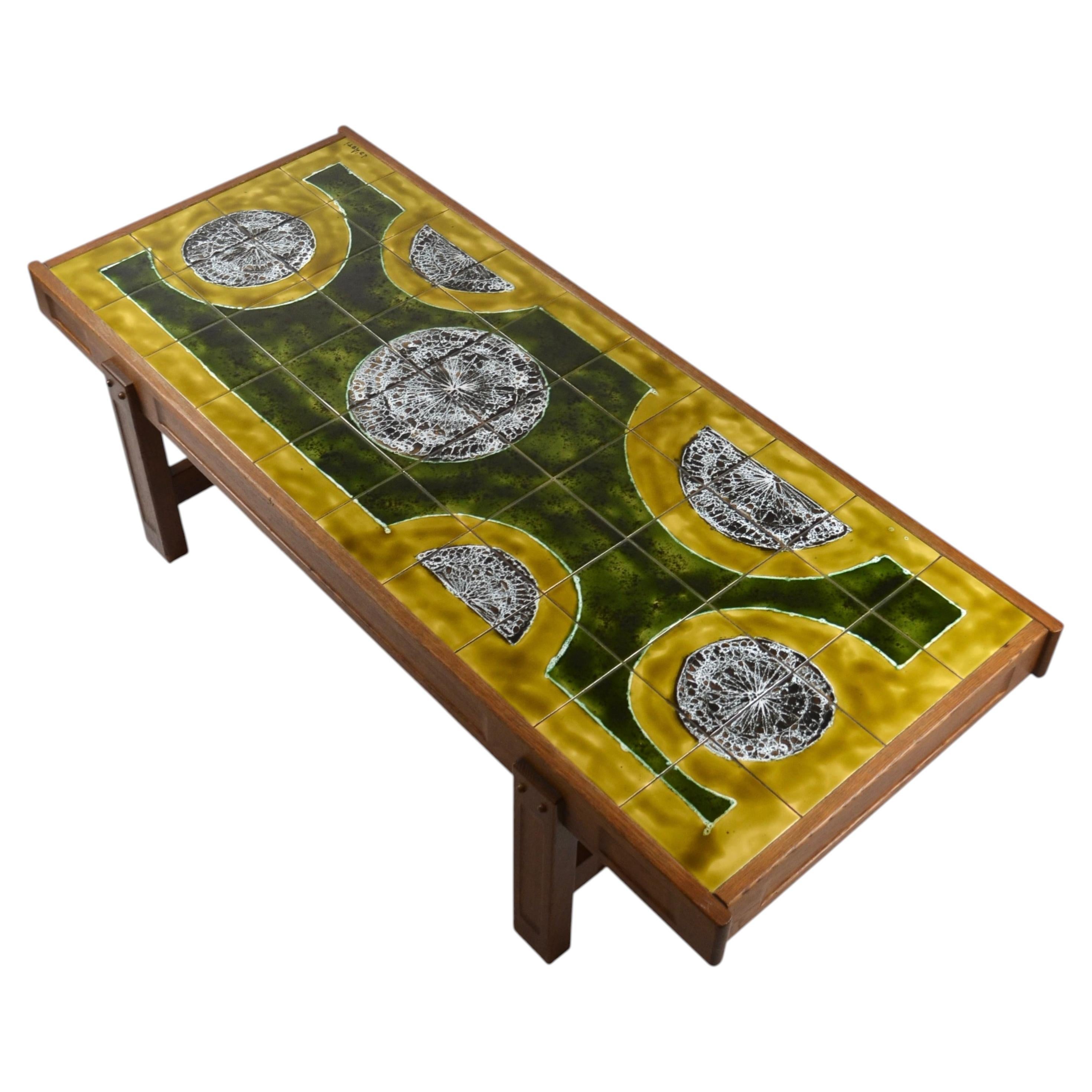 Table basse en céramique par Jean d'Asti, Vallauris, France, années 1950 en vente