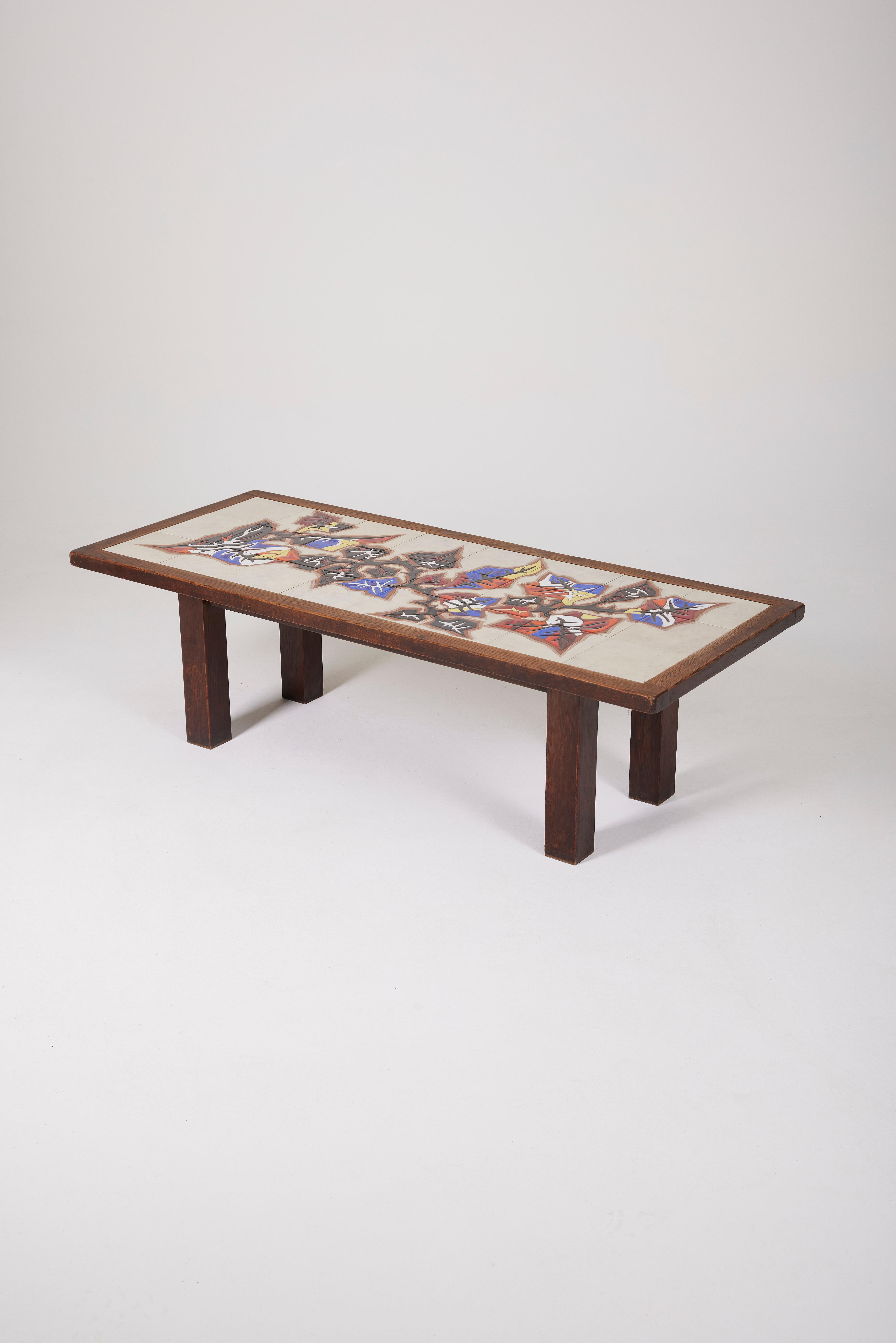 20th Century Ceramic coffee table by Jean Lurcat, 1950s.