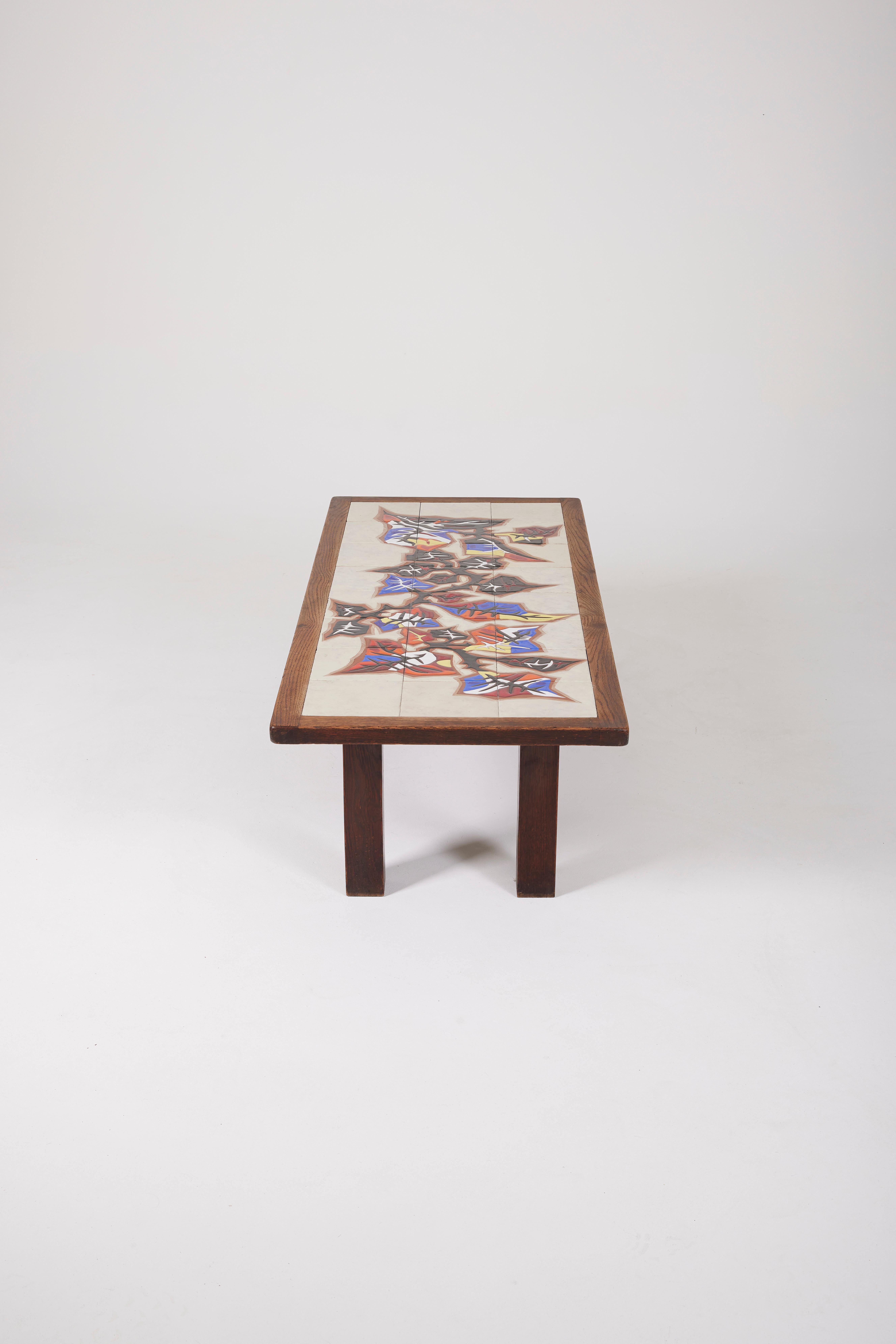 Ceramic coffee table by Jean Lurcat, 1950s. 1