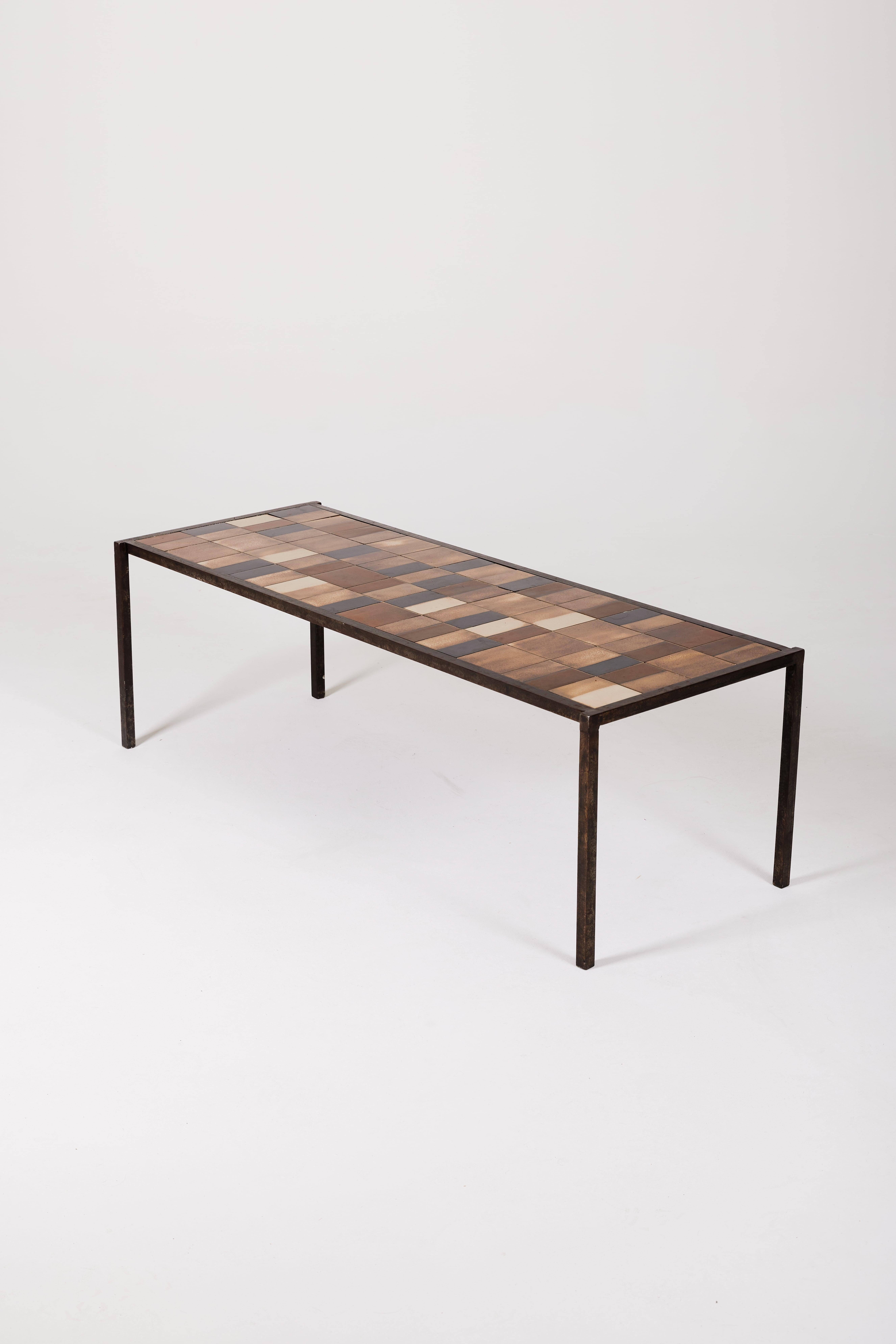 20th Century Ceramic coffee table by Mado Jolain & Ren Legrand For Sale